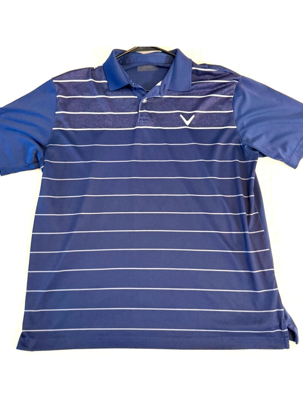 Callaway Golf Striped Polo Shirt Blue Performance Mens XL
